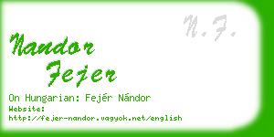 nandor fejer business card