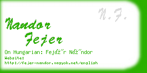 nandor fejer business card